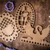 Lonjew Thread Sorter Oval Wooden Embroidery Floss Organizer Art Cute Design - Image 9