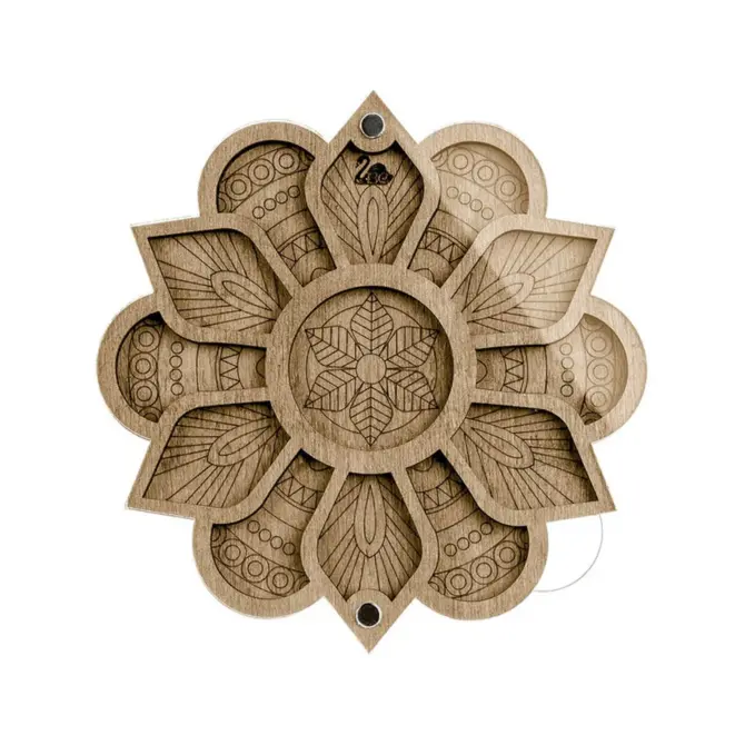 Lonjew Bead Container Wood Flower with Needle Magnet - Image 11