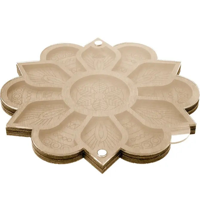 Lonjew Bead Container Wood Flower with Needle Magnet - Image 10