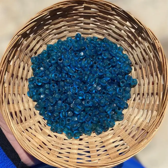 Lonjew Handmade Square Glass Beads Moderate Sapphire Blue HM1044 10Pcs 5mm