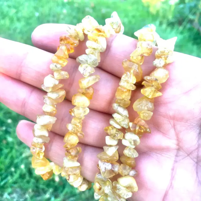 Citrine Chips Beads, 6-8mm Natural Yellow Quarts Bead - Image 7