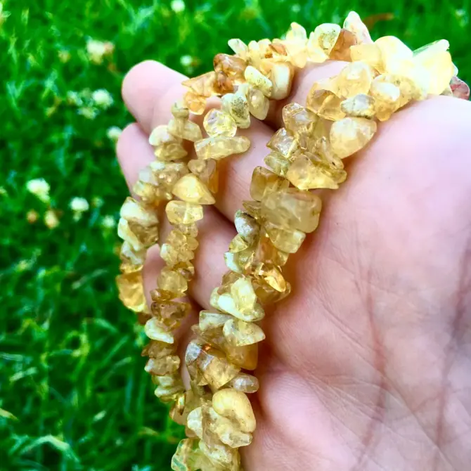 Citrine Chips Beads, 6-8mm Natural Yellow Quarts Bead - Image 16