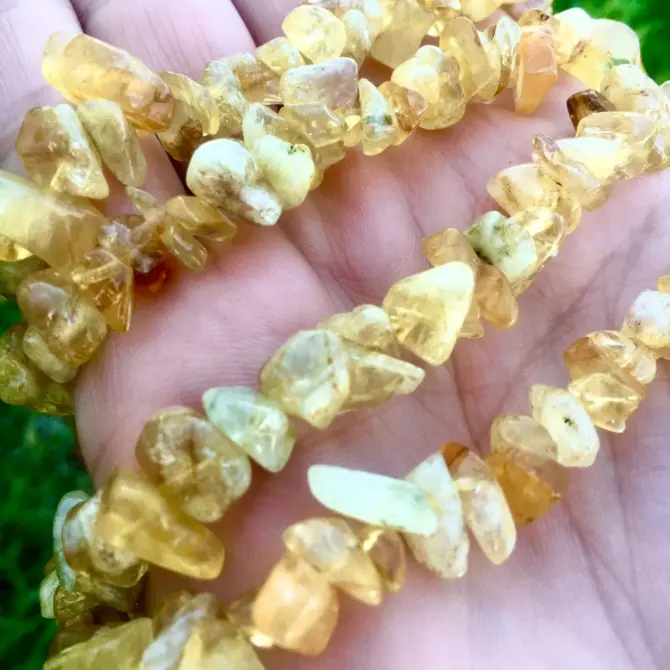 Citrine Chips Beads, 6-8mm Natural Yellow Quarts Bead - Image 17
