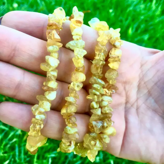 Citrine Chips Beads, 6-8mm Natural Yellow Quarts Bead - Image 18