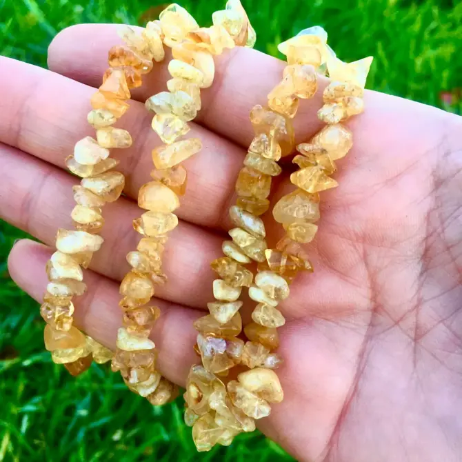 Citrine Chips Beads, 6-8mm Natural Yellow Quarts Bead - Image 12