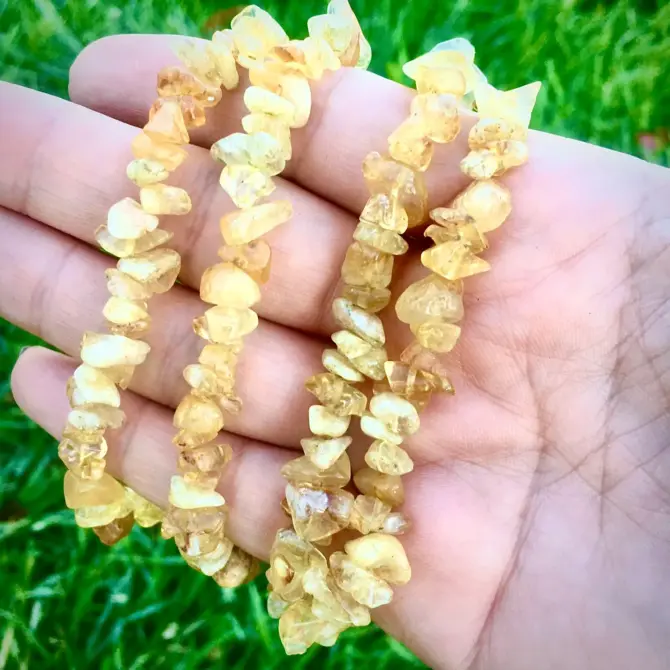 Citrine Chips Beads, 6-8mm Natural Yellow Quarts Bead - Image 13