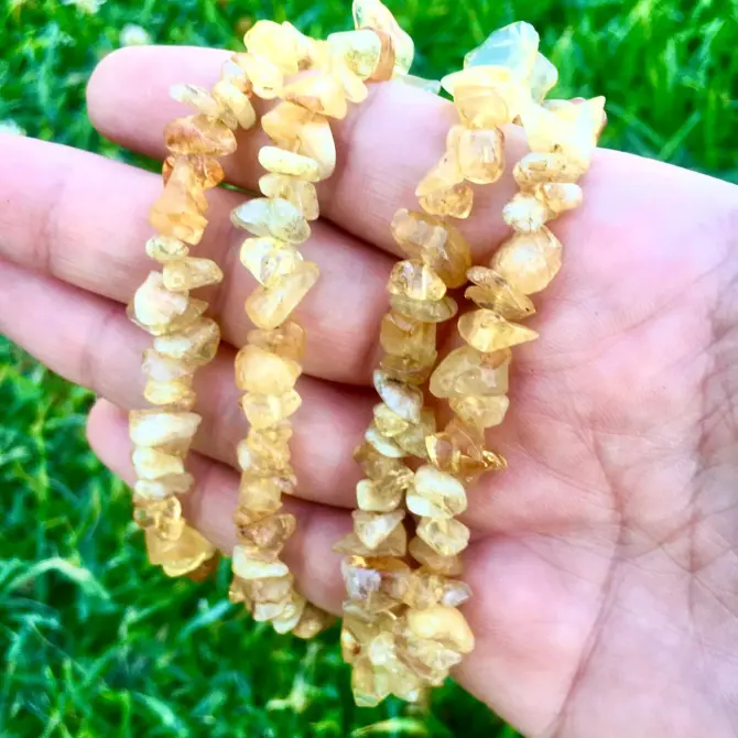 Citrine Chips Beads, 6-8mm Natural Yellow Quarts Bead - Image 15