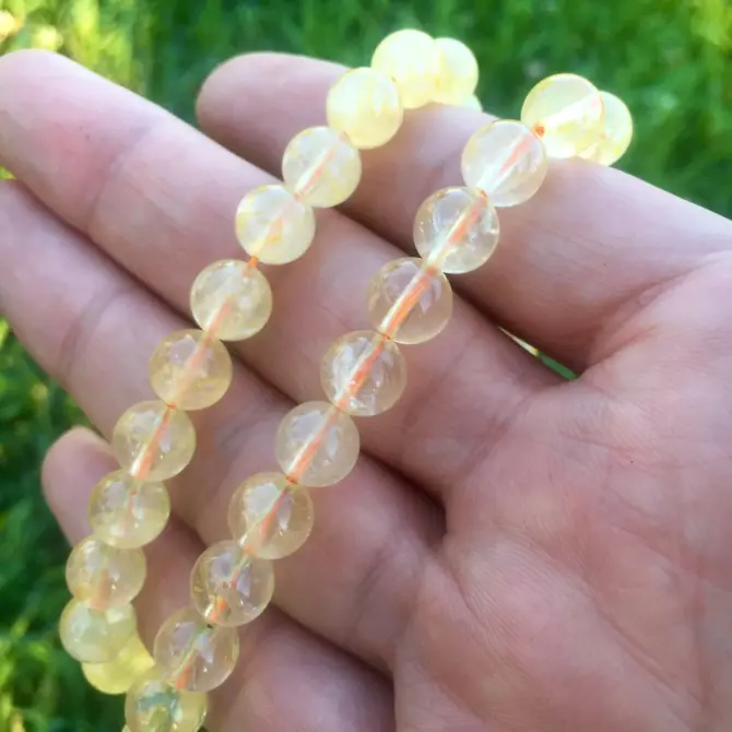 Citrine Stone Beads, Round 7mm Natural Crystal Bead for Jewellery Making - Image 6