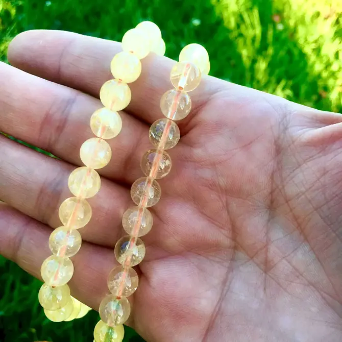 Citrine Stone Beads, Round 7mm Natural Crystal Bead for Jewellery Making - Image 7