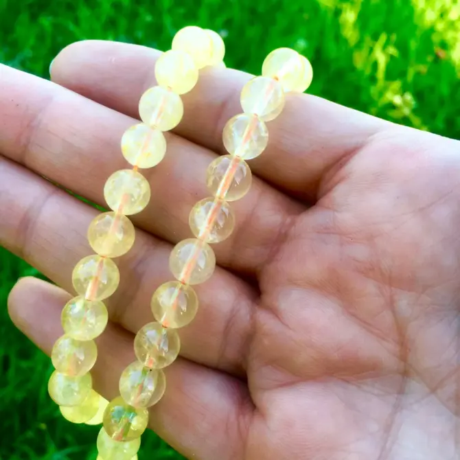 Citrine Stone Beads, Round 7mm Natural Crystal Bead for Jewellery Making - Image 8