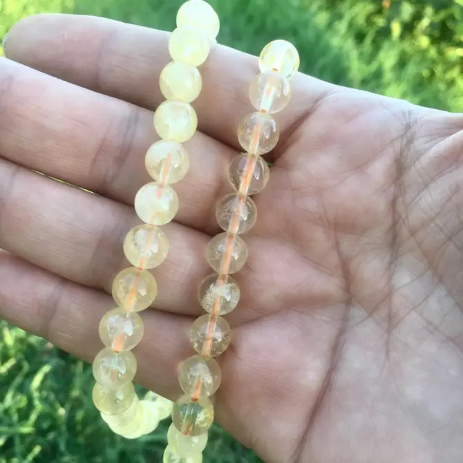 Citrine Stone Beads, Round 7mm Natural Crystal Bead for Jewellery Making - Image 9