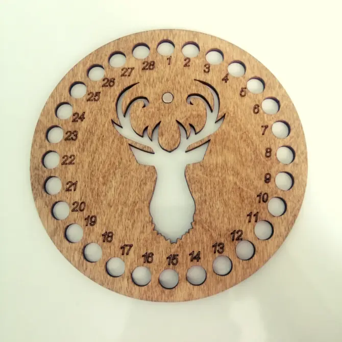 Wooden Embroidery Cross Stitch Organizer with Small Needle Holder Magnet - Design15 - Image 3