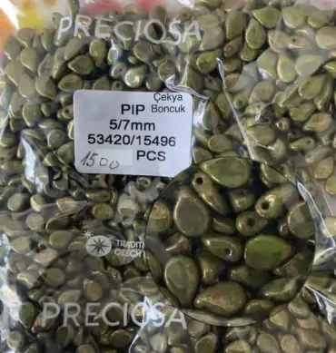Preciosa PIP Flat Leaf Beads 53420-15496 5/7mm 100 Pcs