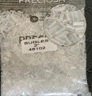 Preciosa Bugles Beads 48102 2" 3.5 Oz Square