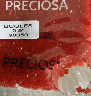 Preciosa Bugles Beads 90050 0.5" 3.5 Oz Hexagon
