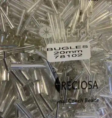 Preciosa Bugles Beads 78102 20mm 3.5 Oz