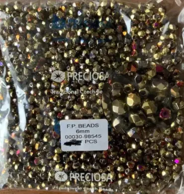 Preciosa Fire Polished Beads FP 6mm 00030-98545  100 Pcs