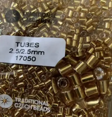 Preciosa Tubes Beads 17050 2.5x2.5mm 3.5 Oz