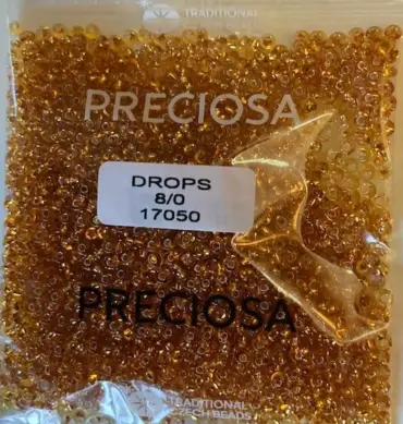 Preciosa Drops Beads 17050 8/0 3.5 Oz
