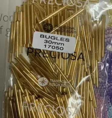 Preciosa Bugles Beads 17050 30mm 3.5 Oz