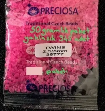 Preciosa Twin Beads 3.5 Oz 38777 2.5/5mm   Matte