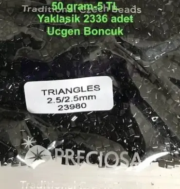 Preciosa Triangle Beads 23980 2.5x2.5mm 3.5 oz