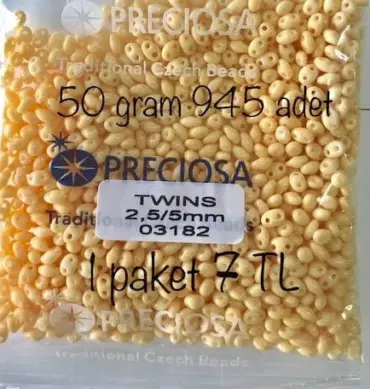 Preciosa Twin Beads 3.5 Oz 03182 2.5/5mm