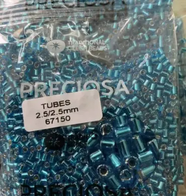Preciosa Tubes Beads 67150 2.5x2.5mm 3.5 Oz