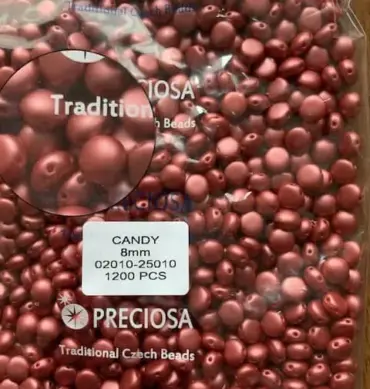 Preciosa Candy Beads 8mm 02010-25010 50 Pcs