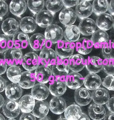 Preciosa Drops Beads 00050 8/0  3.5 Oz