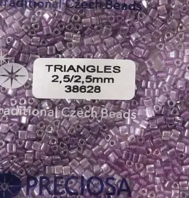 Preciosa Triangle Beads 38628 2.5x2.5mm  3.5 oz