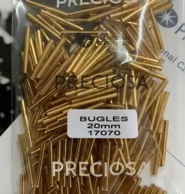 Preciosa Bugles Beads 17070 20mm 3.5 Oz