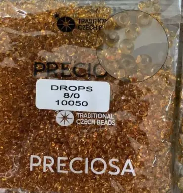 Preciosa Drops Beads 10050 8/0  3.5 Oz