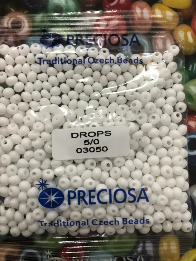 Preciosa Drops Beads 03050 5/0 3.5 Oz