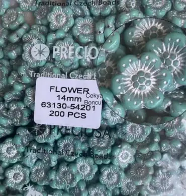Preciosa Flower Beads 63130-54201 14mm 25 Pcs