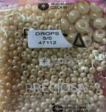 Preciosa Drops Beads 47112 5/0 3.5 Oz