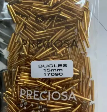 Preciosa Bugles Beads 17090 15mm 3.5 Oz