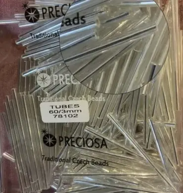 Preciosa Tubes Beads 78102 60x3mm 3.5 Oz