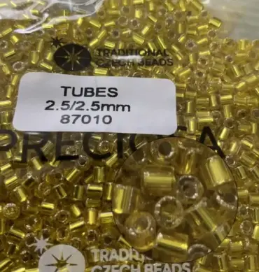 Preciosa Tubes Beads 87010 2.5x2.5mm 3.5 Oz