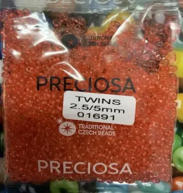Preciosa Twin Beads 3.5 Oz 01691 2.5/5mm