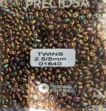 Preciosa Twin Beads 3.5 Oz 01640 2.5/5mm