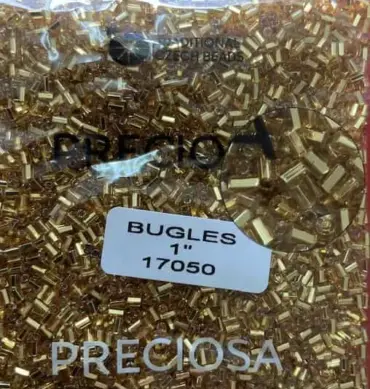 Preciosa Bugles Beads 17050 1"  3.5 Oz Square
