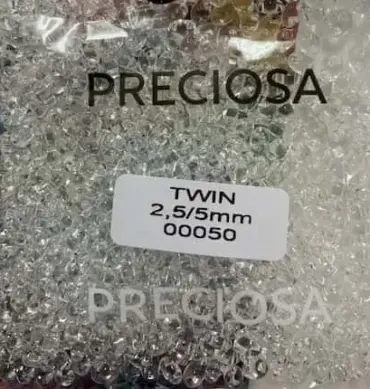 Preciosa Twin Beads 3.5 Oz 00050 2.5/5mm