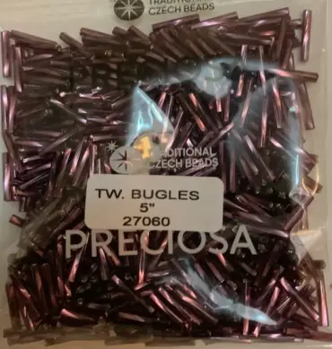 Preciosa Internally Hexagon Twisted Bugles Beads 27060 5" 3.5 Oz