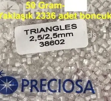 Preciosa Triangle Beads 38602 2.5x2.5mm 3.5 oz