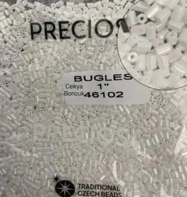 Preciosa Bugles Hexagon Beads 46102 1" 3.5 Oz