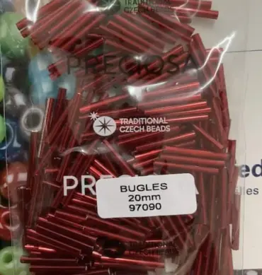 Preciosa Bugles Beads 97090 20mm 3.5 Oz