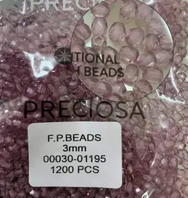 Preciosa Fire Polished Beads FP 3mm 00030-01195 100 Pcs