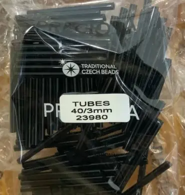 Preciosa Tubes Beads 23980 40x3mm 3.5 Oz