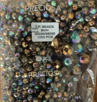 Preciosa Fire Polished Beads FP 8mm 00030-98556 100 Pcs